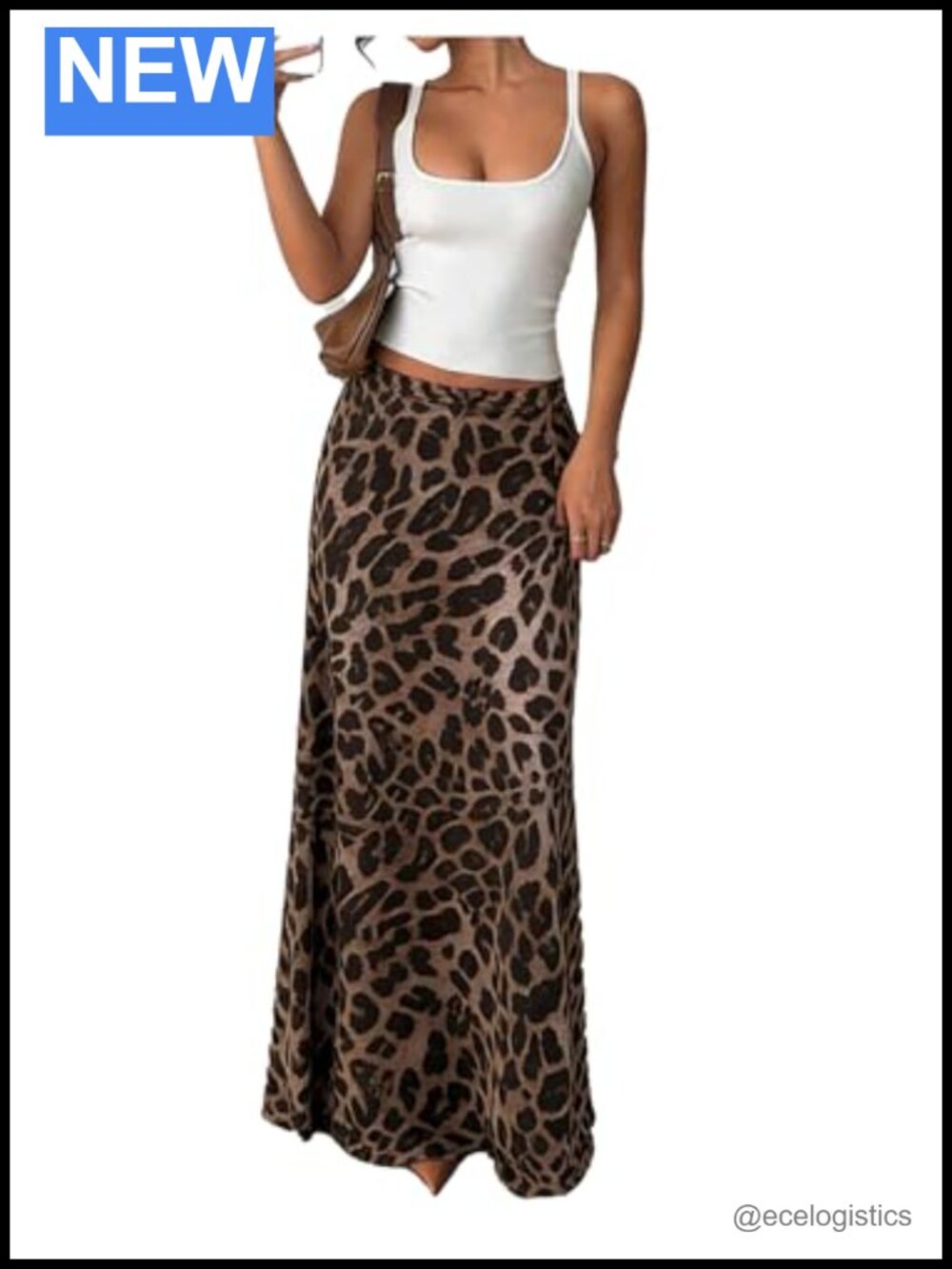 Y2K Cheetah Print Maxi Skirt Elastic Waist Fishtail A Line Long Skirt